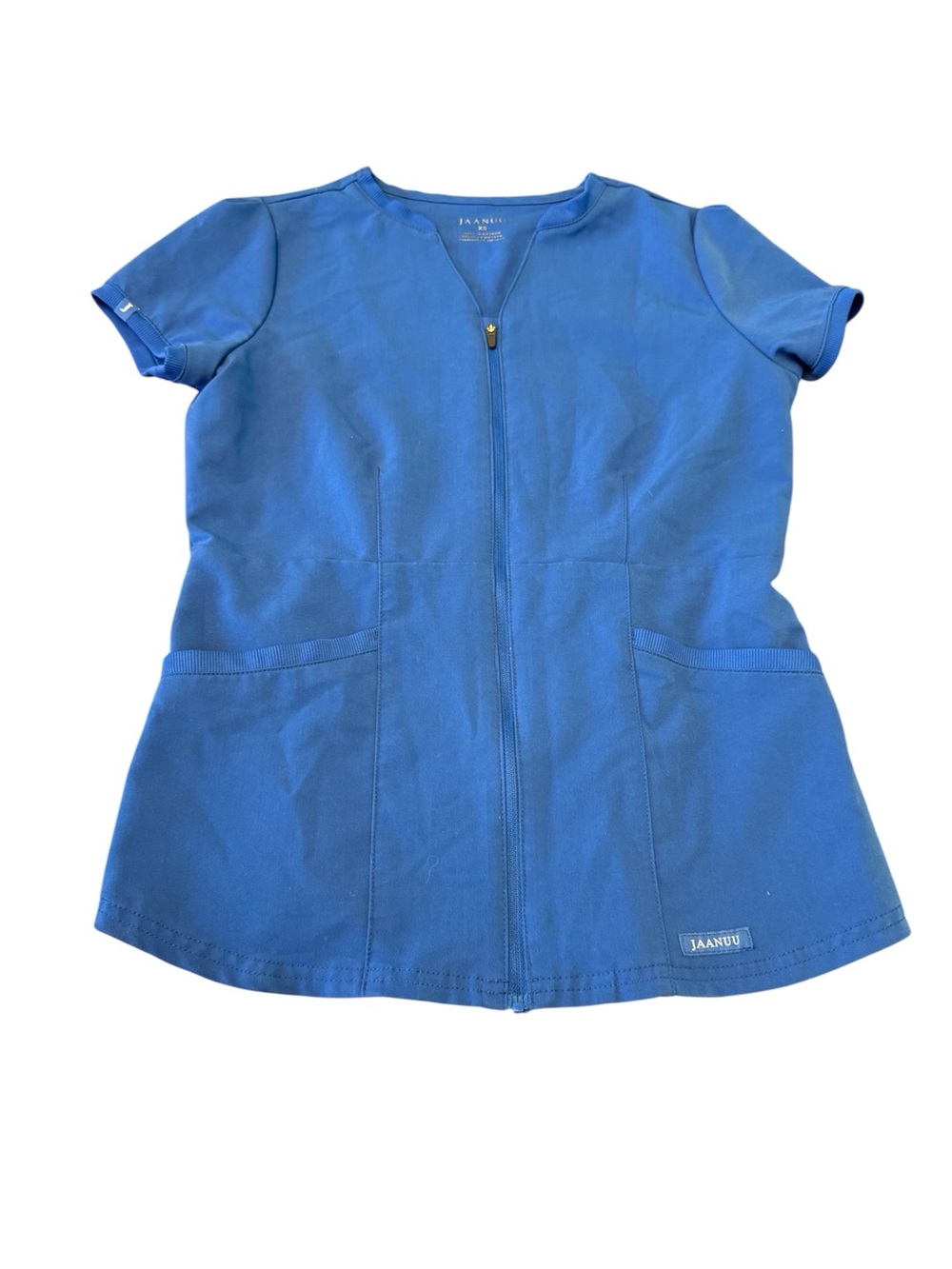 Jaanuu Womens Size XS Royal Blue Full Zip Scrub Top Jacket